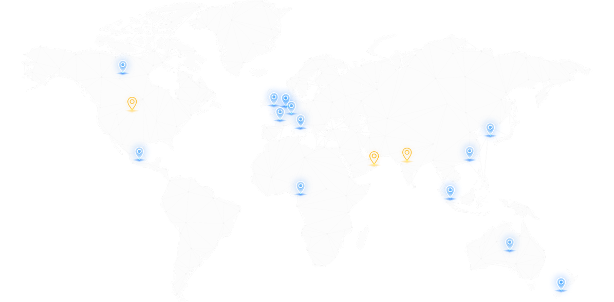 QSS global delivery footprint — 25+ countries, 200+ clients, 3 delivery centers
